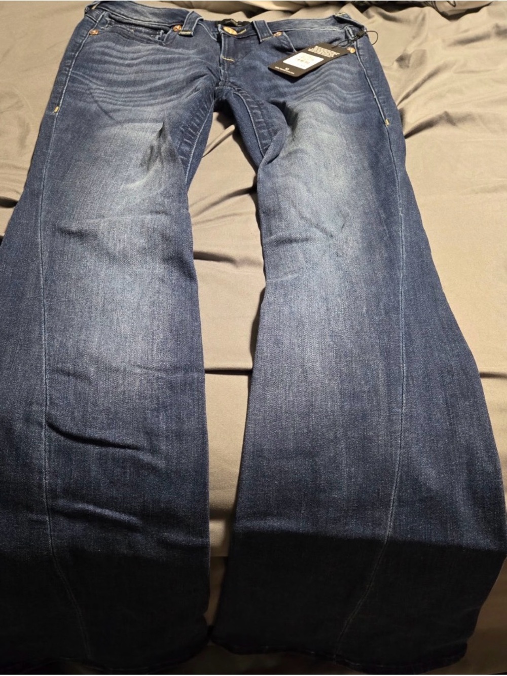 True Religion Women's Dark Indigo Flare Jeans